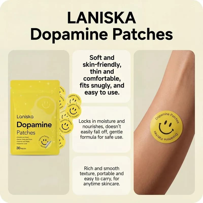 60 Patchs de Dopamine : Boost de Vitalité, Amélioration Instantanée de l'Humeur et de la Concentration, Soin Corporel Bien-être, Vente en Gros