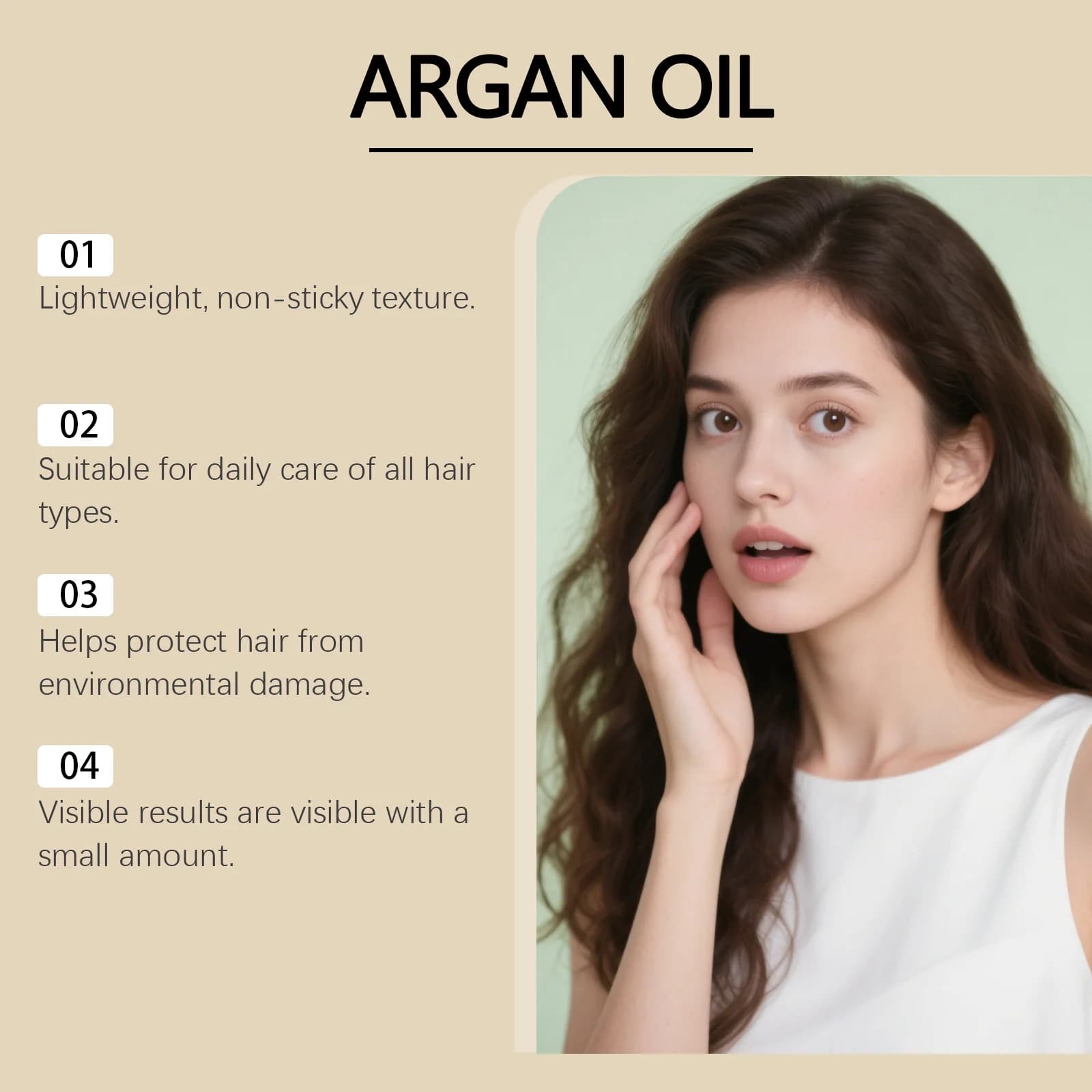 Huile de soin capillaire à l'argan marocain pour cheveux secs et endommagés
