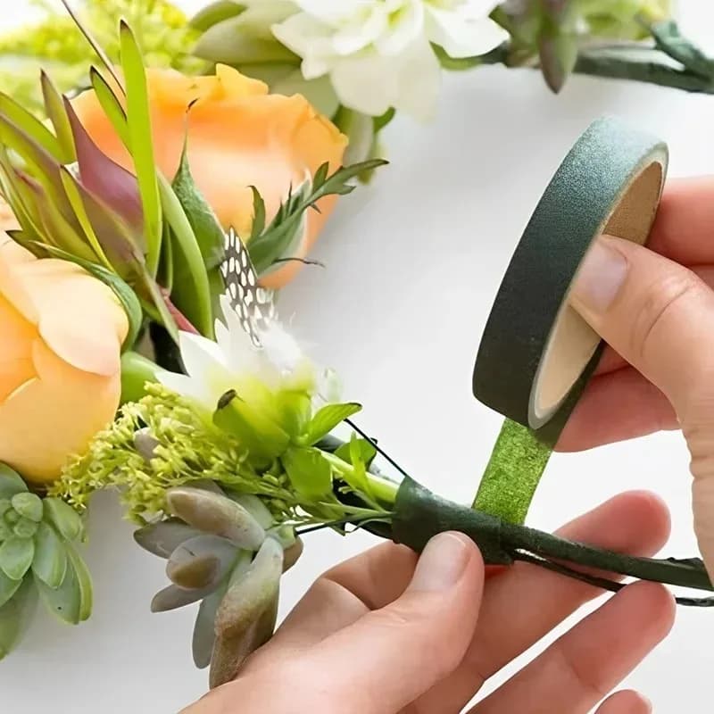 10/1 rouleaux de rubans floraux pour Bouquet vert, papier d'emballage auto-adhésif pour étamines, décor de fleurs pour bricolage, accessoires de fête de mariage pour fleuriste
