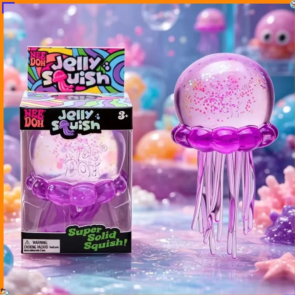Jouet Squishy Méduse et Cube, Jouet Anti-Stress en Gel Doux à Presser, NeeDoh Sensoriel pour Enfants et Adultes