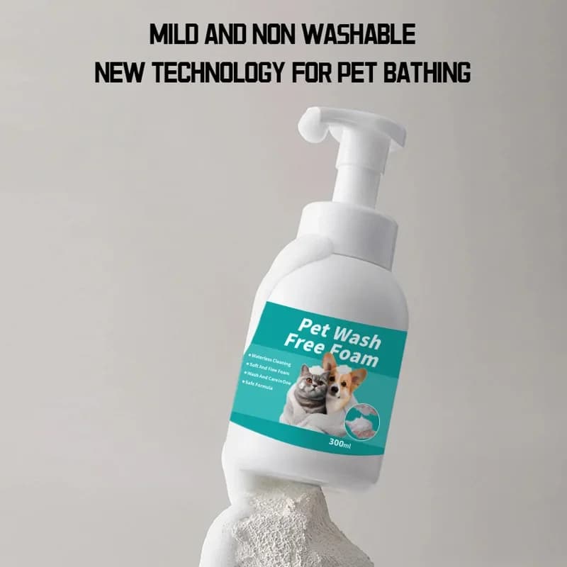 Mousse de shampoing sec naturel sans eau pour chiens et chats, nettoyage sans rinçage, élimination des odeurs, hypoallergénique, 300ml, soins pour animaux de compagnie, convivial pour les voyages