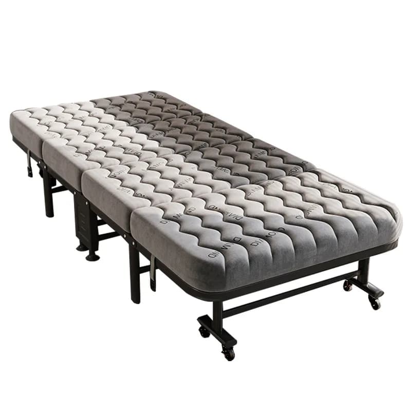 Lit pliant, meubles de lit d'invité portables, lit pliant avec 360 °   Matelas en mousse à mémoire de forme à roulettes pour le bureau, la maison, l'hôpital, le camping
