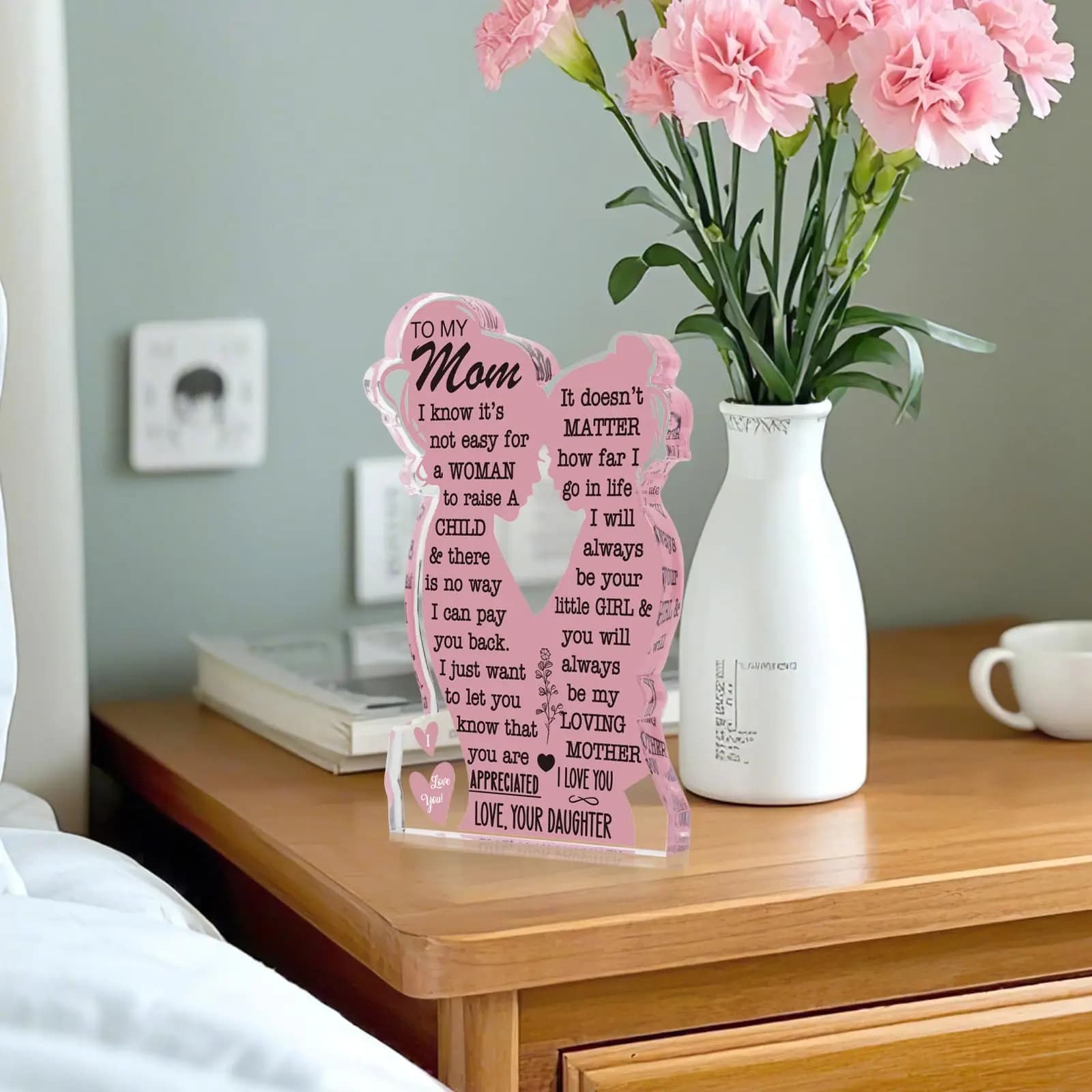 2025 Cadeau de fête des mères Plaque acrylique Signe Cadeaux de maman