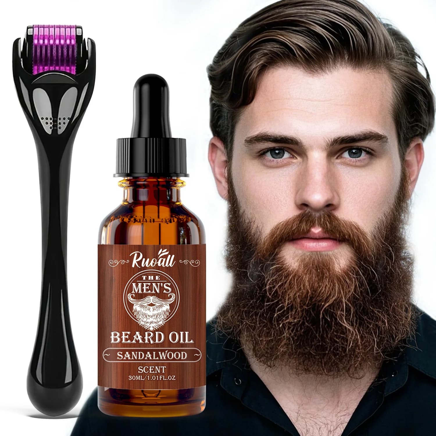 Huile de ricin pour barbe, bouteille de 30ml, longueur de Micro-aiguille 0.25mm, refroidissement et hydratant longue durée, sans alcool, essentiel d'été