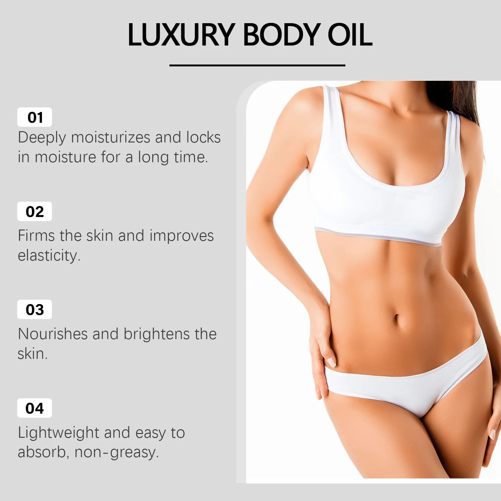 Huile corporelle raffermissante hydratante Anti-Cellulite améliore l'affaissement raffermissant façonnant minceur lissant éclaircissant huile de Massage corporel