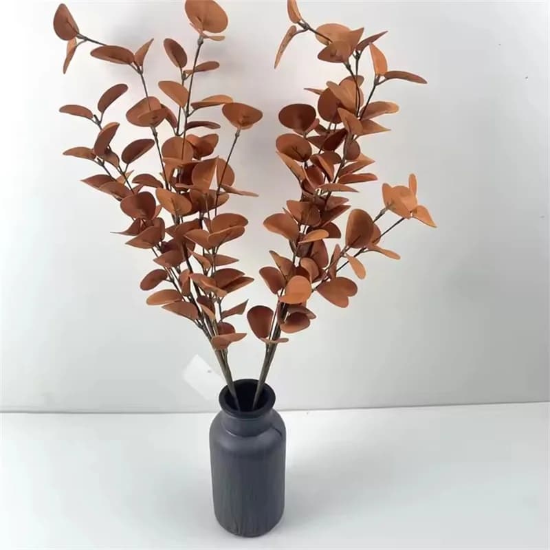 5 pièces de feuilles d'eucalyptus artificielles en PE de haute qualité pour la décoration de la maison