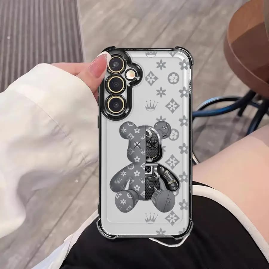 Étui de luxe R-Robots Bears pour Samsung Galaxy A16 A06 A73 A13 A15 A05 A23 A51 A12 A03 A07 A53 A54 A34 A33 A50 A14 A04 A24