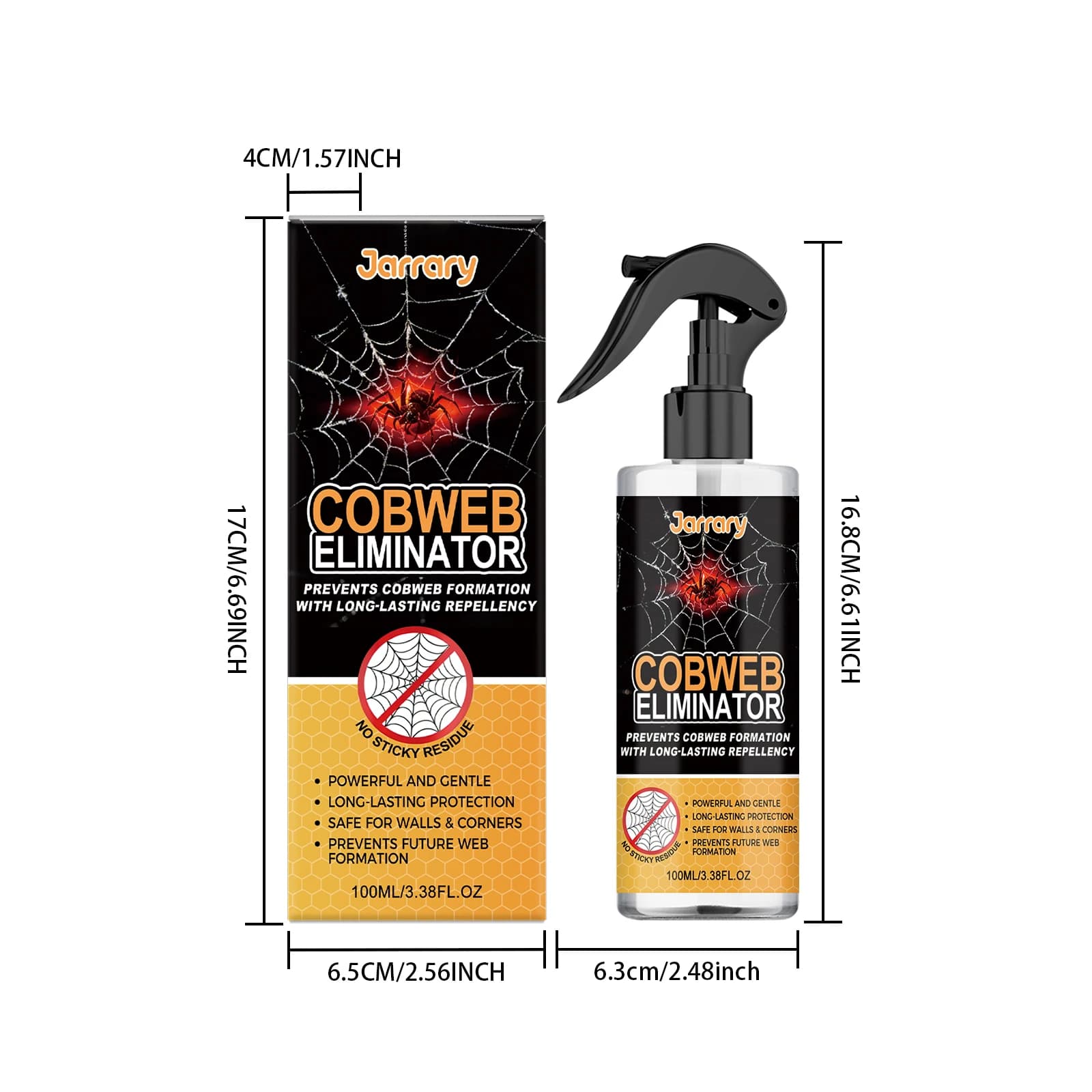 Spray répulsif anti-araignées longue durée 100 ml – Prévient la formation de toiles d'araignées – Liquide anti-araignées pour cuisine, garage et sous-sol