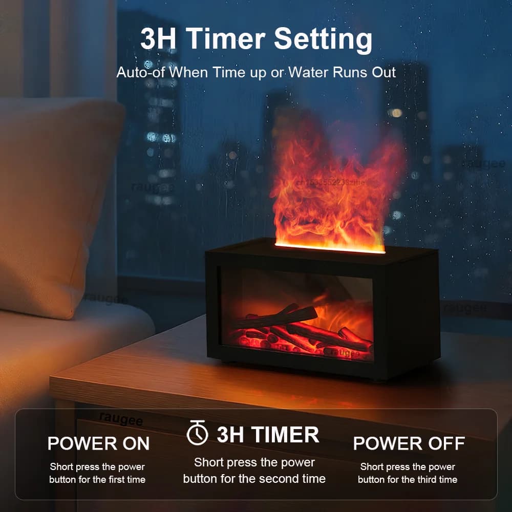 Humidificateur de cheminée, humidificateur de flamme aromatique, diffuseur de parfum, diffuseur d'huile essentielle d'aromathérapie, humidificateur d'incendie pour la maison et la pièce