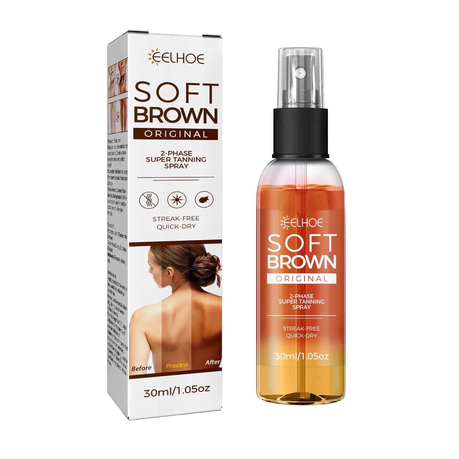 Spray autobronzant, bronzant naturel doux et Antique