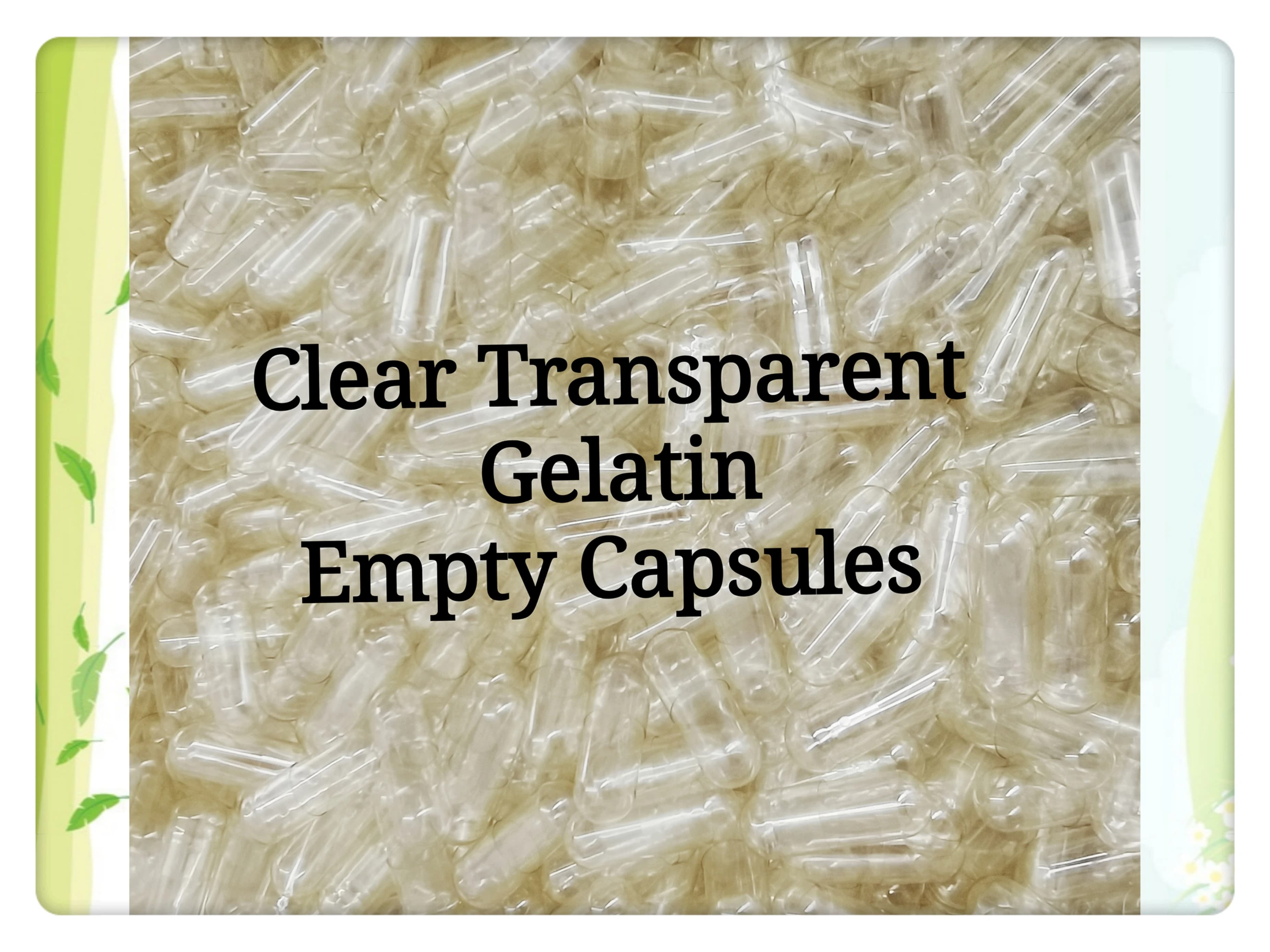 Capsules vides transparentes en gélatine dure, taille 0, 5,000 pièces (Capsules jointes ou séparées disponibles!)