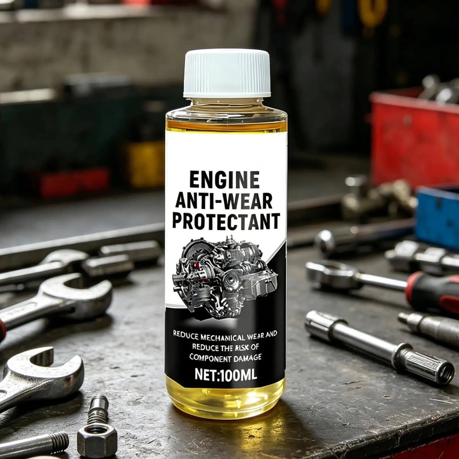 Additif Huile Moteur 100ml Liquide Anti-Bruit Automobile Agent Anti-Usure pour Voiture Camion VR Berline Longue Durée de Vie