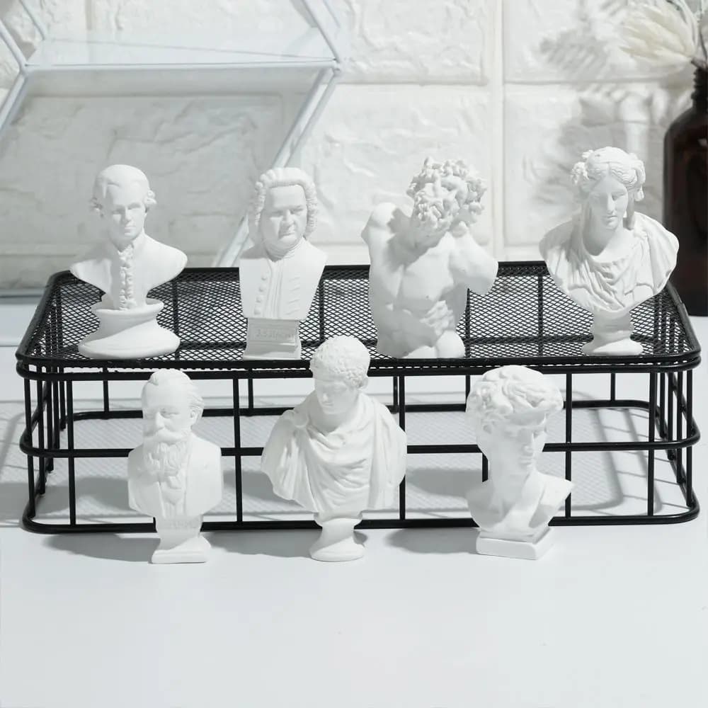 Mini figurine en plâtre pour la décoration intérieure, statue grecque Myenson, sculpture célèbre des célébrités, pratique du dessin, portraits de buste de gypse, nouveau