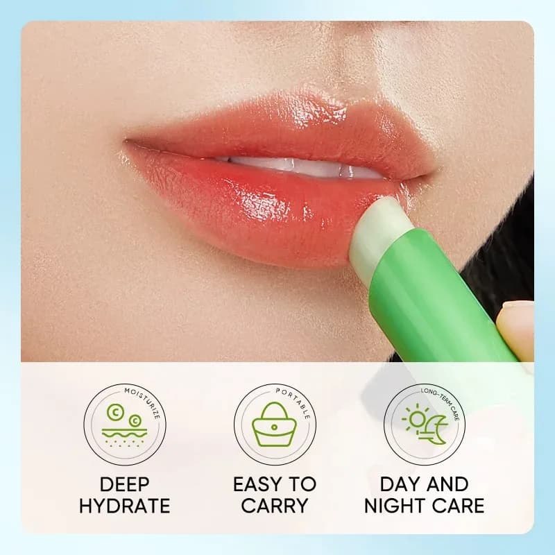 Baume à l'aloe vera pour les lèvres nourrissant, rafraîchissant, hydratant et hydratant, prévient les fissures et répare les lèvres douces et non irritantes