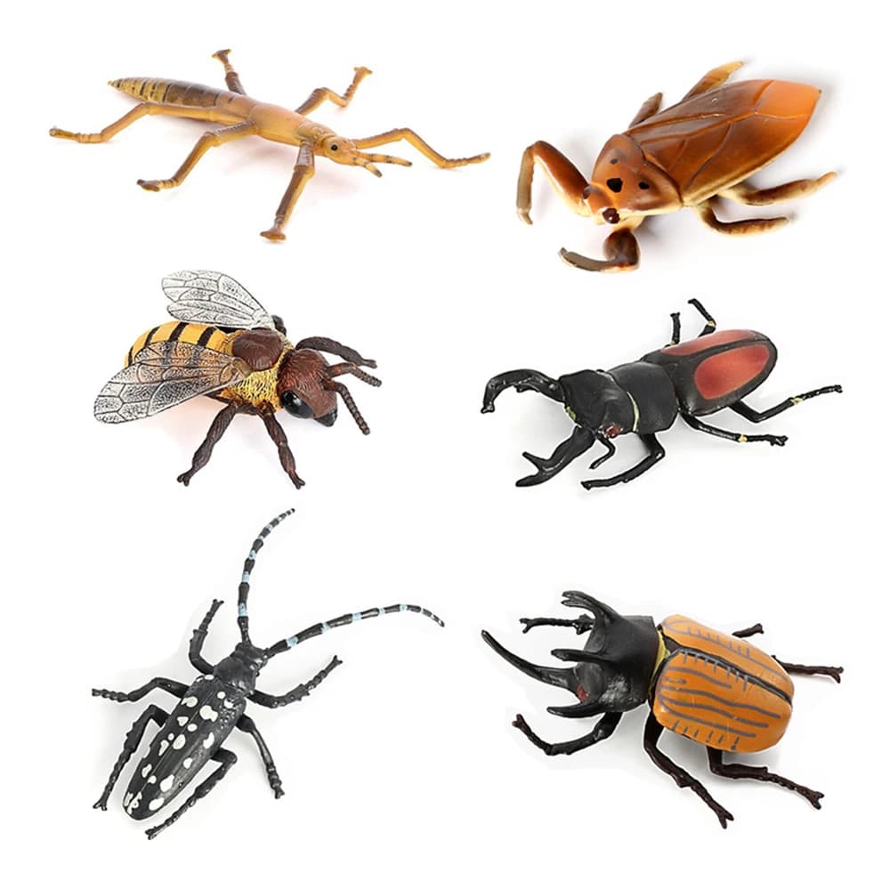 Jouet d'insecte figurines d'insectes miniatures Figurines d'animaux coccinelle abeille araignée modèles figurine d'action animaux en plastique jouets pour enfants