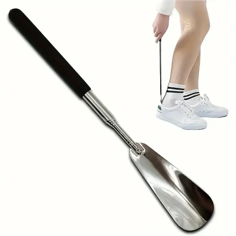 Extracteur de chaussures rétractable en acier inoxydable, assistant de chaussures, adapté aux hommes et aux femmes, 1 pièce