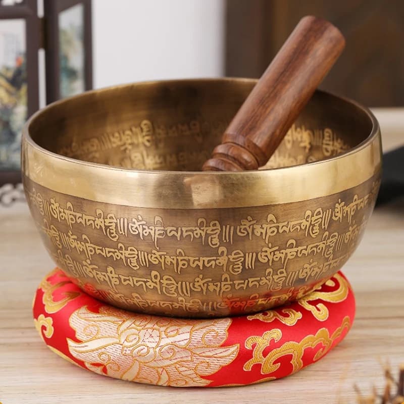 Bol chantant tibétain, méditation, guérison sonore, bol sonore du Népal, bol chantant en cuivre fait à la main, ornement bouddhiste, bols décoratifs