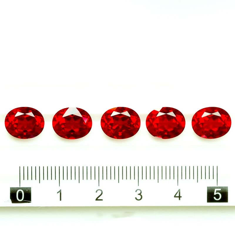 Pierres synthétiques rubis taille ovale couleur rouge sang de pigeon avec certificat, non naturelles, pour bijoux DIY