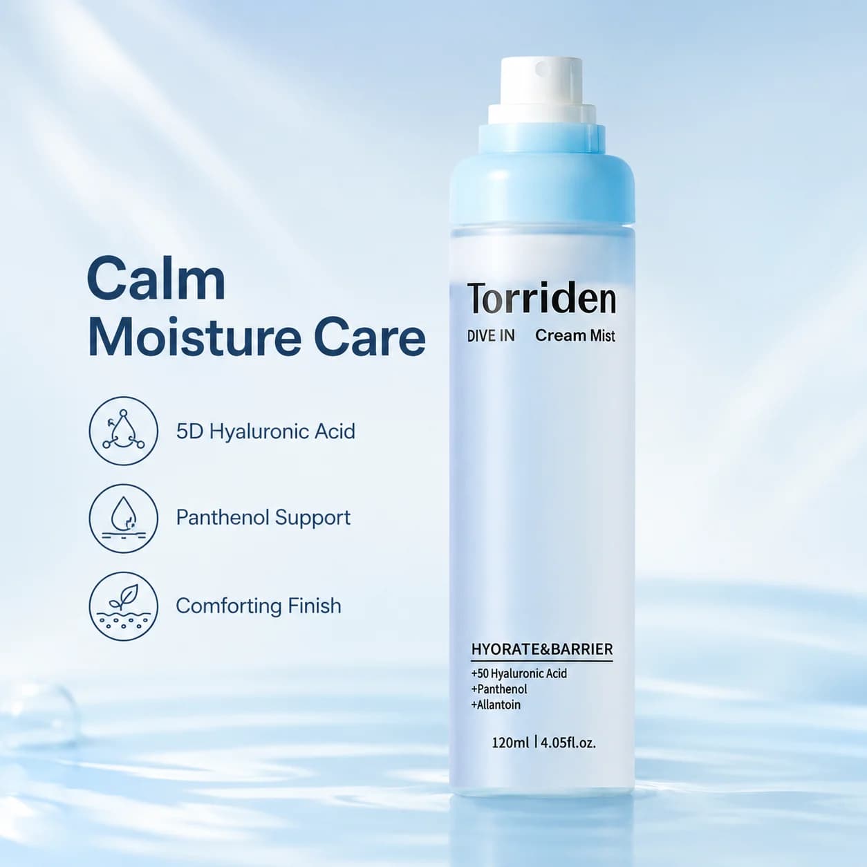 Brume hydratante à l'acide hyaluronique Torriden DIVE IN 120ml, réparation de la barrière cutanée, spray facial hydratant longue durée, apaisant pour la peau