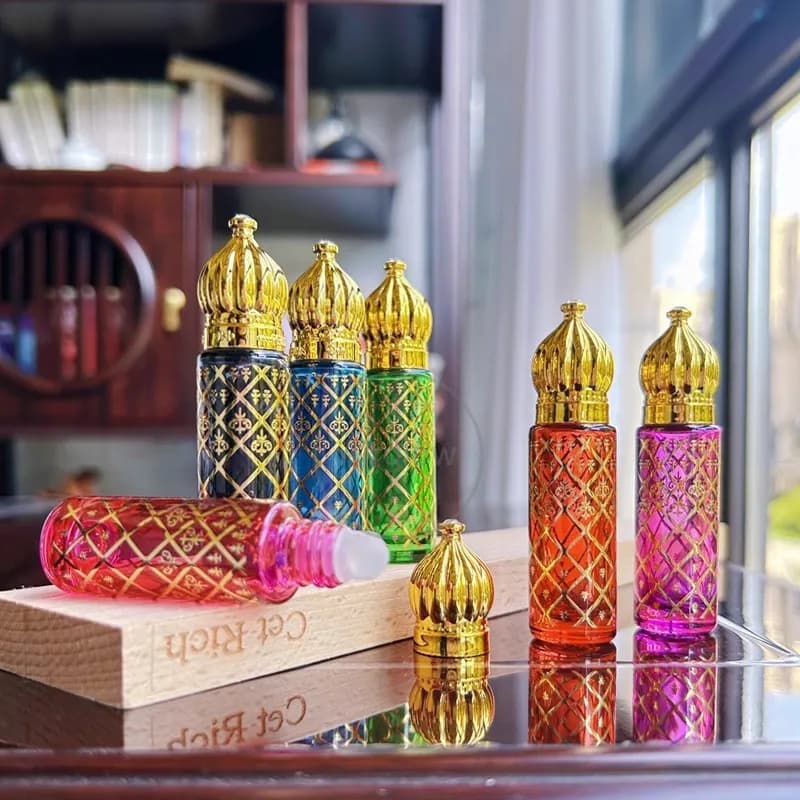 Bouteilles à roulettes vides de 8ml, 12 pièces, en verre Portable, emballage, Mini récipient d'huile essentielle, mélange de bouteilles de parfum