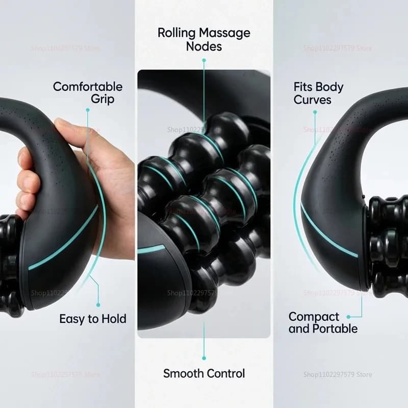 Masseur électrique portatif à rouleaux pour la relaxation musculaire de tout le corps, masseur fascia à rouleaux, rouleau en silicone