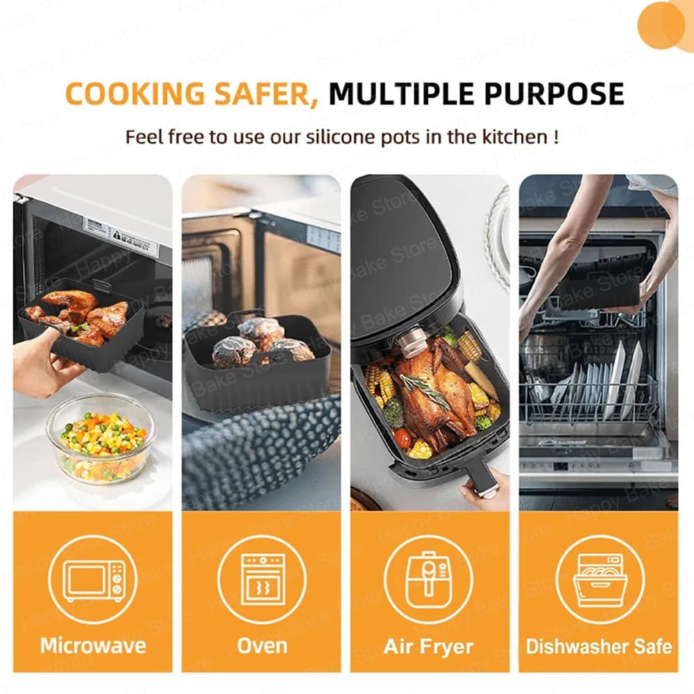 Moule de cuisson en silicone pour friteuse à air, compatible avec Ninja Double Stack XL SL400EU SL451EU & Foodi Max Dual Zone AF400EU AF300EU 7.6L 9.5L