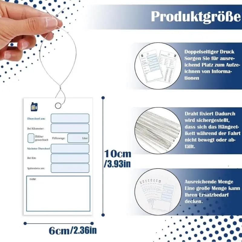Étiquettes changement d'huile Étiquettes maintenance des huiles Cartes pétrole pour les rappels services voiture