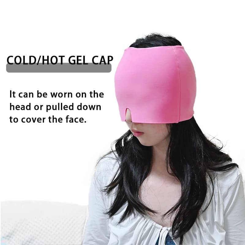 Chapeau de thérapie par compresse froide pour soulager les maux de tête et les migraines, masque oculaire pour soulager la pression et la douleur, chapeau de glace.