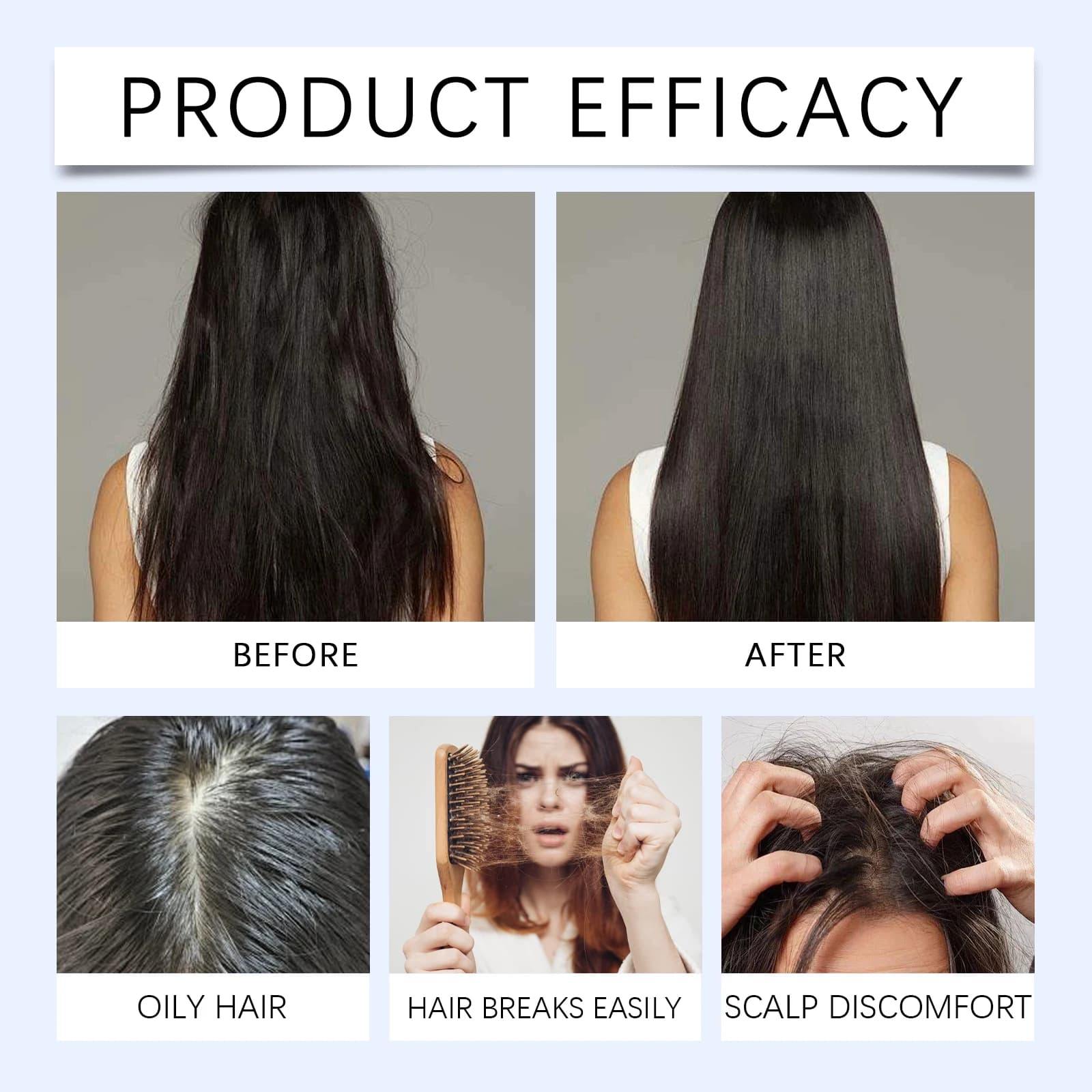 Rouleau essentiel pour cheveux denses, huile de romarin, pour soins capillaires endommagés, traitement lissant, brillant, adoucit les cheveux, sérum de Massage du cuir chevelu