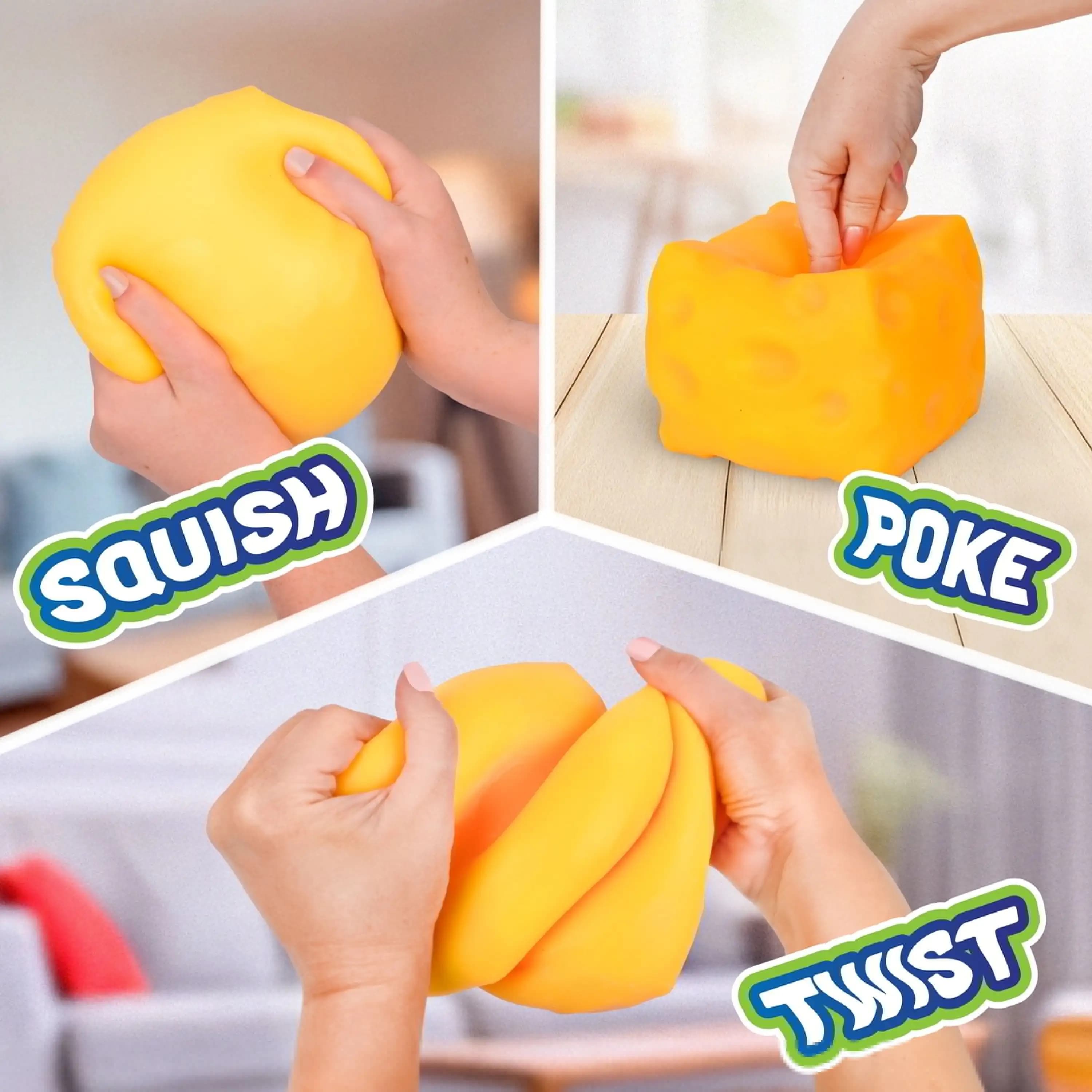 Balle à presser Grosse Boule de Fromage : Fidget ASMR à pétrissage profond, texture épaisse de maltose, anti-stress, outil de concentration silencieux pour le bureau, cadeau