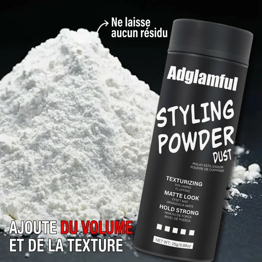 Poudre coiffante à contrôle d'huile pour hommes 25g – Absorbe l'huile et la sueur, lifting des racines en 5 secondes, texture légère, maintien 24H pour cheveux volumineux