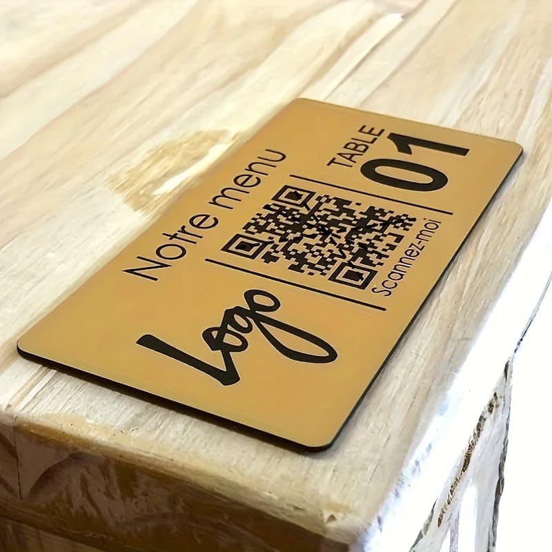 Plaque personnalisée avec code QR gravé - Panneau imperméable