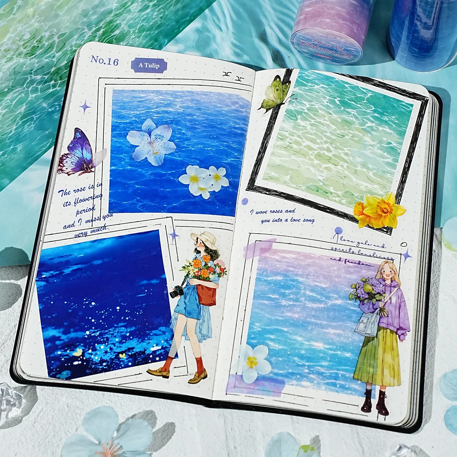 Erori Life 78Mm*2M Autocollants en ruban adhésif à motif Océanique pour journal créatif