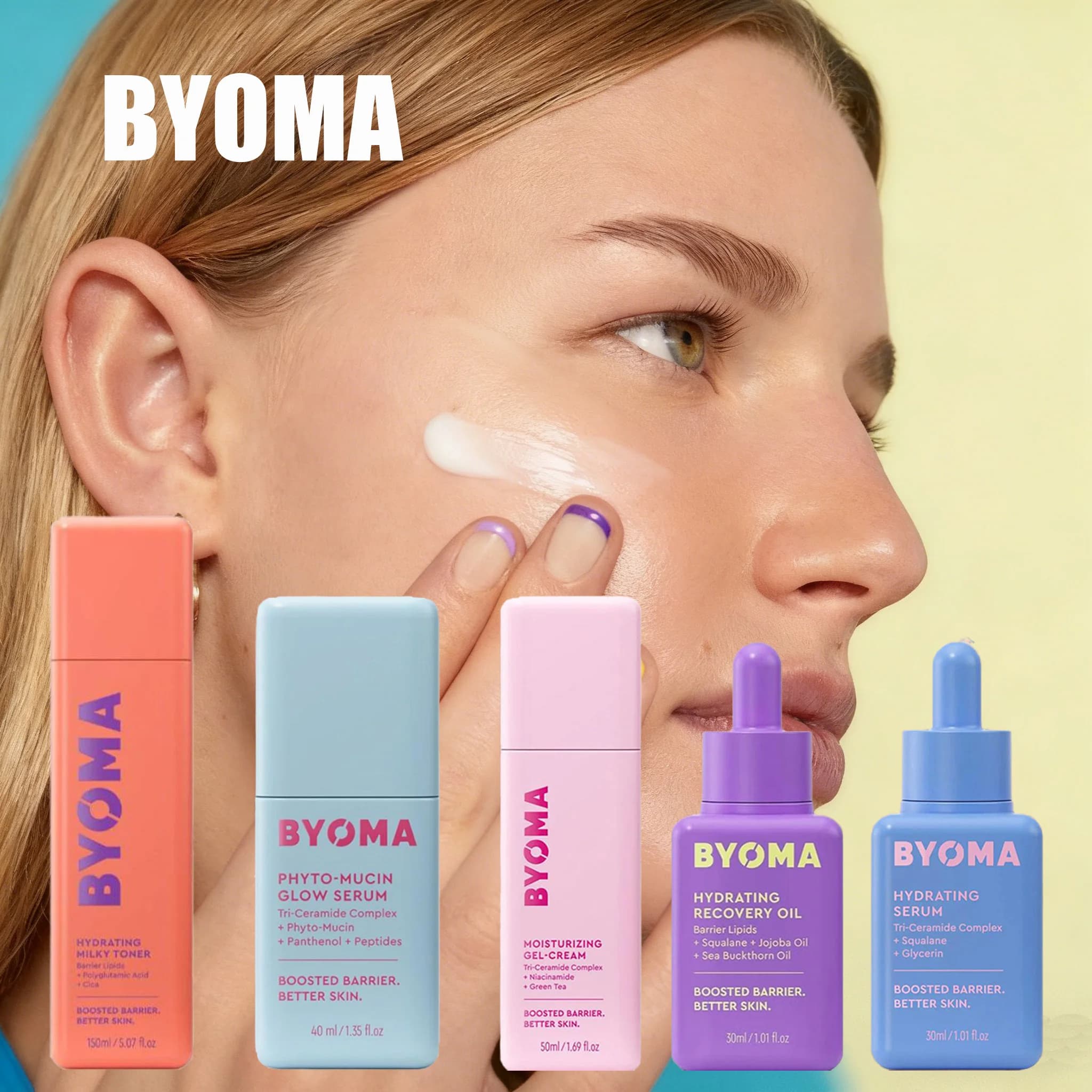 BYOMA Phyto-Mucin Glow Serum Huile Visage Luxe Hydratation Profonde et Réparation de la Barrière Cutanée Complexe Tri-Céramide Peptides