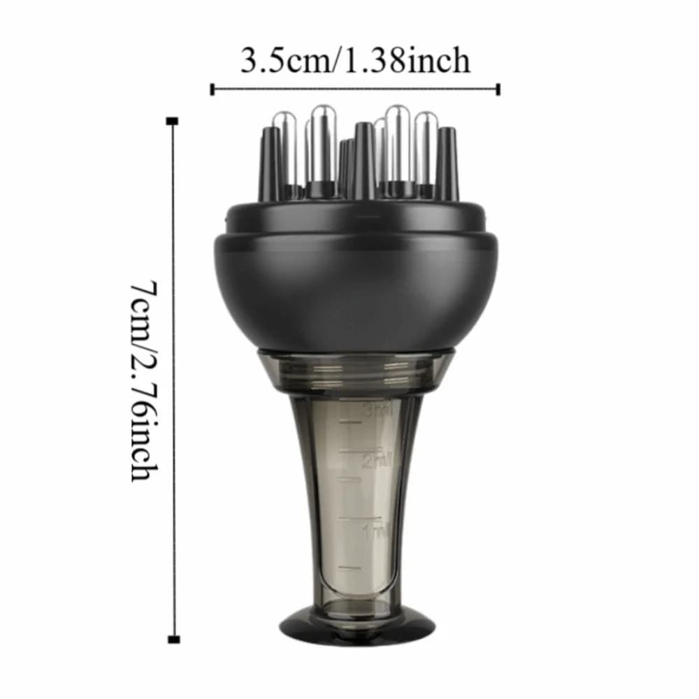 Peigne applicateur de liquide à bille roulante pour cuir chevelu, avec guide liquide professionnel, gradué, réplicable et hygiénique