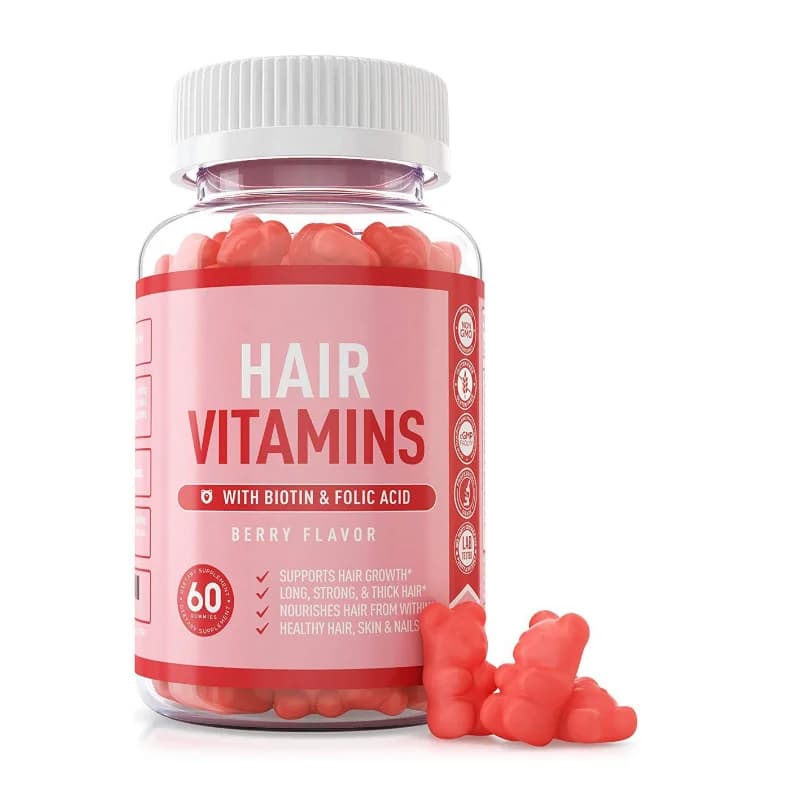 Bonbons gélifiés à la biotine pour la santé des cheveux, bonbons mous à mâcher riches en nutriments, nourrissent les cheveux, les ongles et la peau, complément beauté quotidien