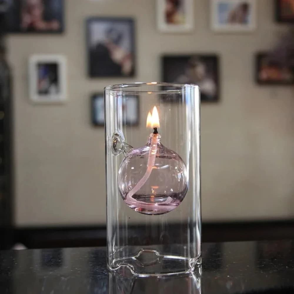 Lampe à huile romantique en verre