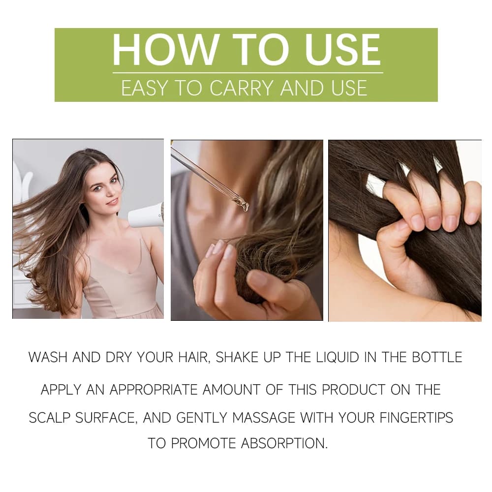 Huile essentielle de soin capillaire, nourrit le cuir chevelu, élimine les pellicules, améliore la qualité, réduit la perte de cheveux, hydrate les huiles essentielles