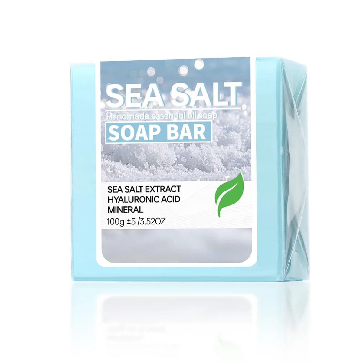 Savon aux huiles essentielles fait à la main au sel de mer, savon nettoyant et hydratant pour la peau à l'acide hyaluronique, nettoyage et bain en profondeur