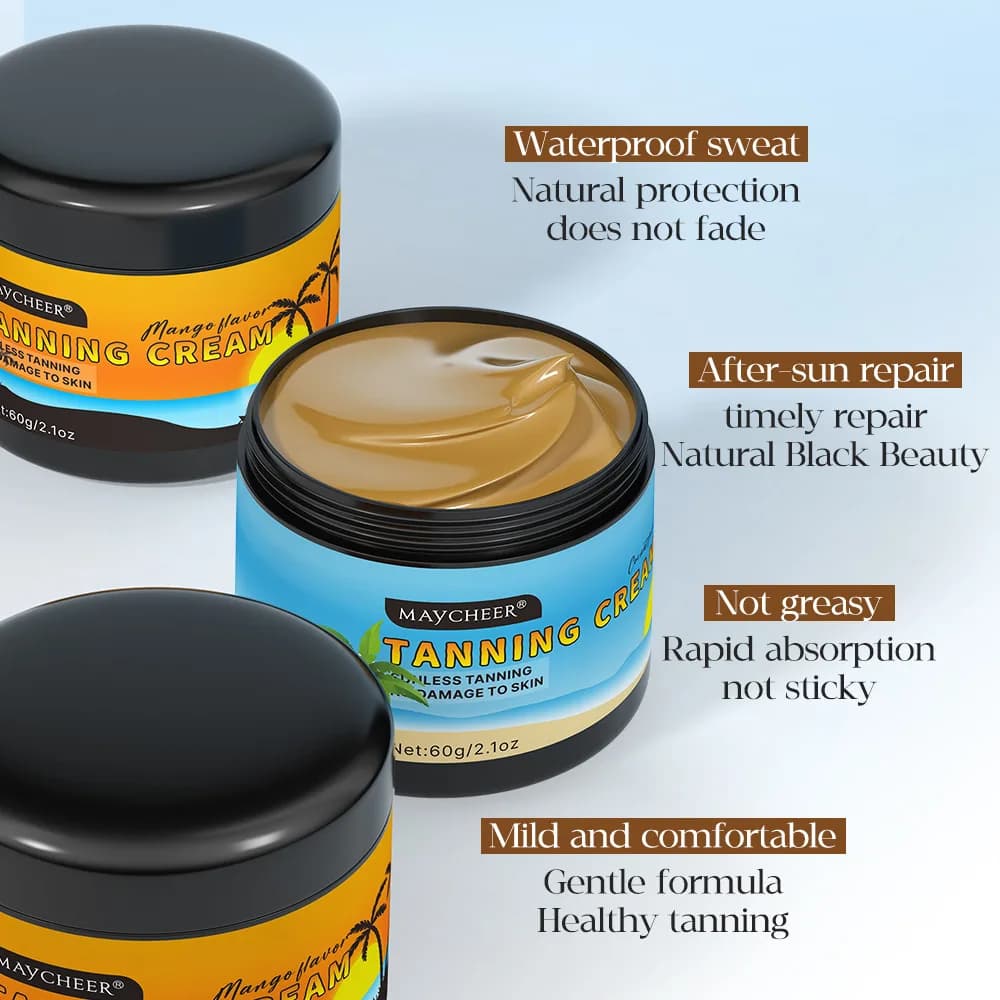 Gel Bronzant Coco & Mangue Visage & Corps – Accélérateur de Bronzage Naturel pour Solariums & Soleil Extérieur
