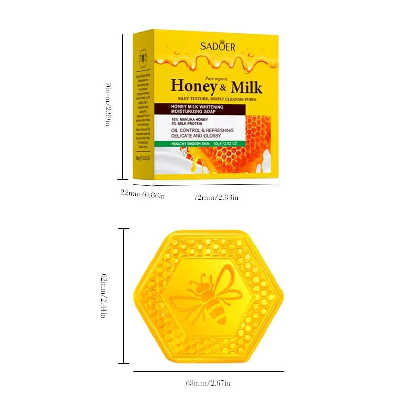 Savon pour le visage au lait et au miel, blanchissant, hydratant et nettoyant en profondeur, savon pour le corps rafraîchissant et régulateur de sébum pour une peau lisse et délicate.