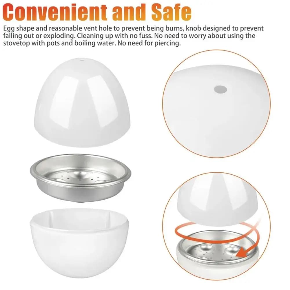 Cuiseur à œufs pour micro-ondes 1/4 œuf, cuisson rapide et facile en 5 minutes, pour œufs durs ou mollets, outils de cuisine