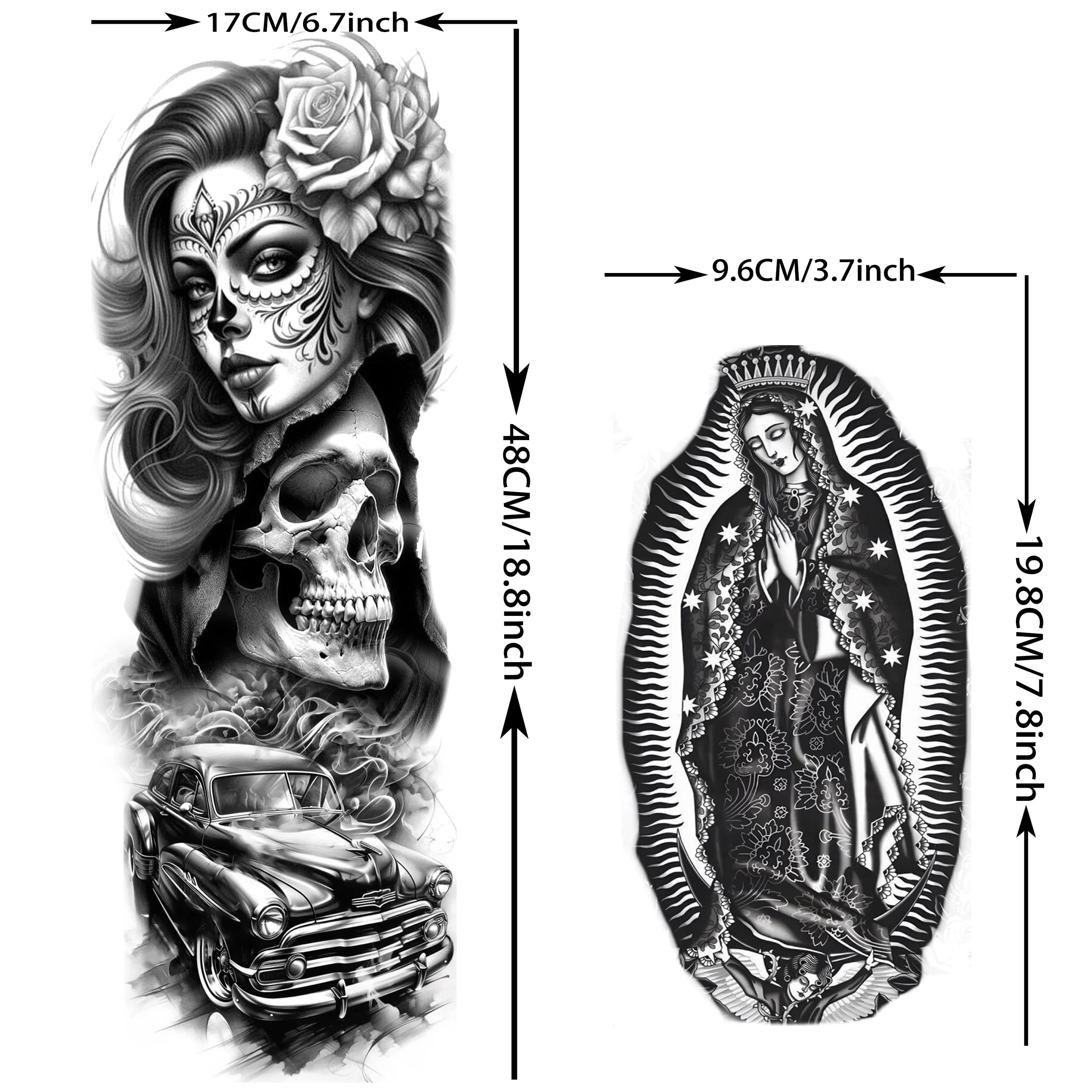 1 feuille bras complet voleur Gangster tatouages temporaires pour hommes femmes imperméable Tatoo manches réaliste