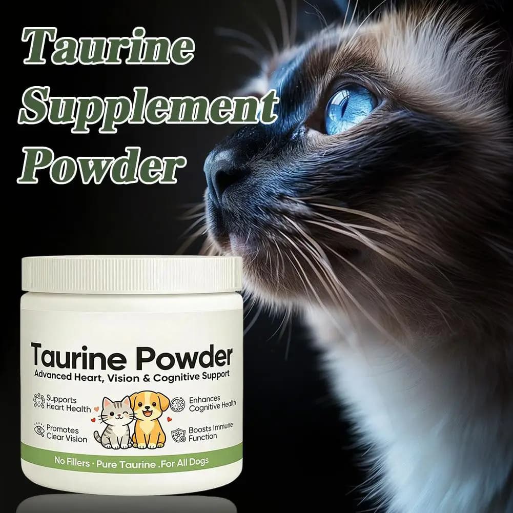 Poudre de supplément de taurine 30g pour chat et chien – Soutient la santé cardiaque, la vision et la cognition – Acide aminé essentiel – Complément nutritionnel pour animaux de compagnie