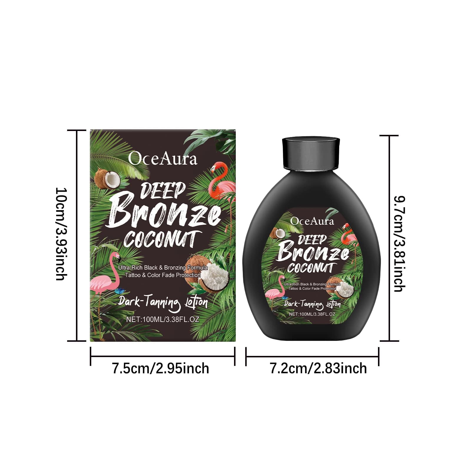 Lotion bronzante foncée à l'huile de coco, accélérateur d'hydratation pour un éclat bronze profond, crème bronzante pour lits de bronzage et usage extérieur