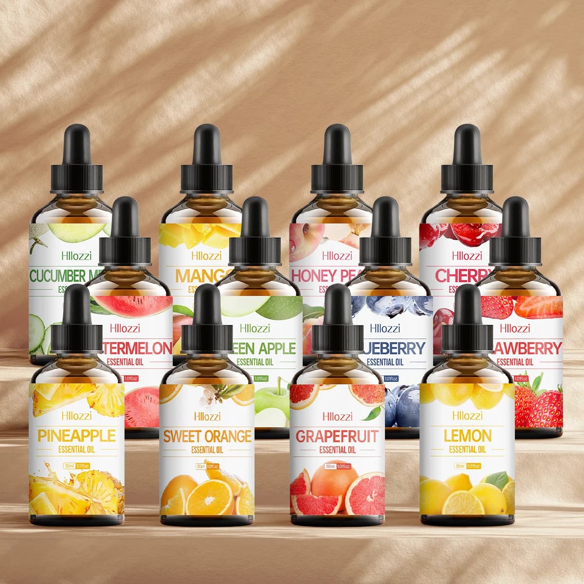 Une combinaison d'huiles essentielles de fruits colorés, profitez de des moments rafraîchissants, du massage, des soins de la peau, convient à tous les types de peau.