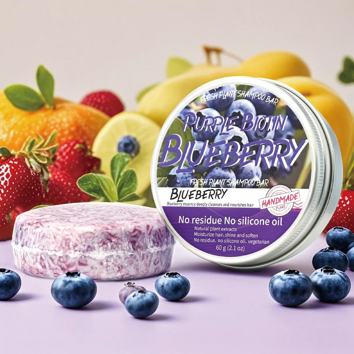 Nature plante fruits cerise solide shampooing rafraîchissant citron Aloe Vegan savon peau contrôle de l'huile pellicule shampooing barre