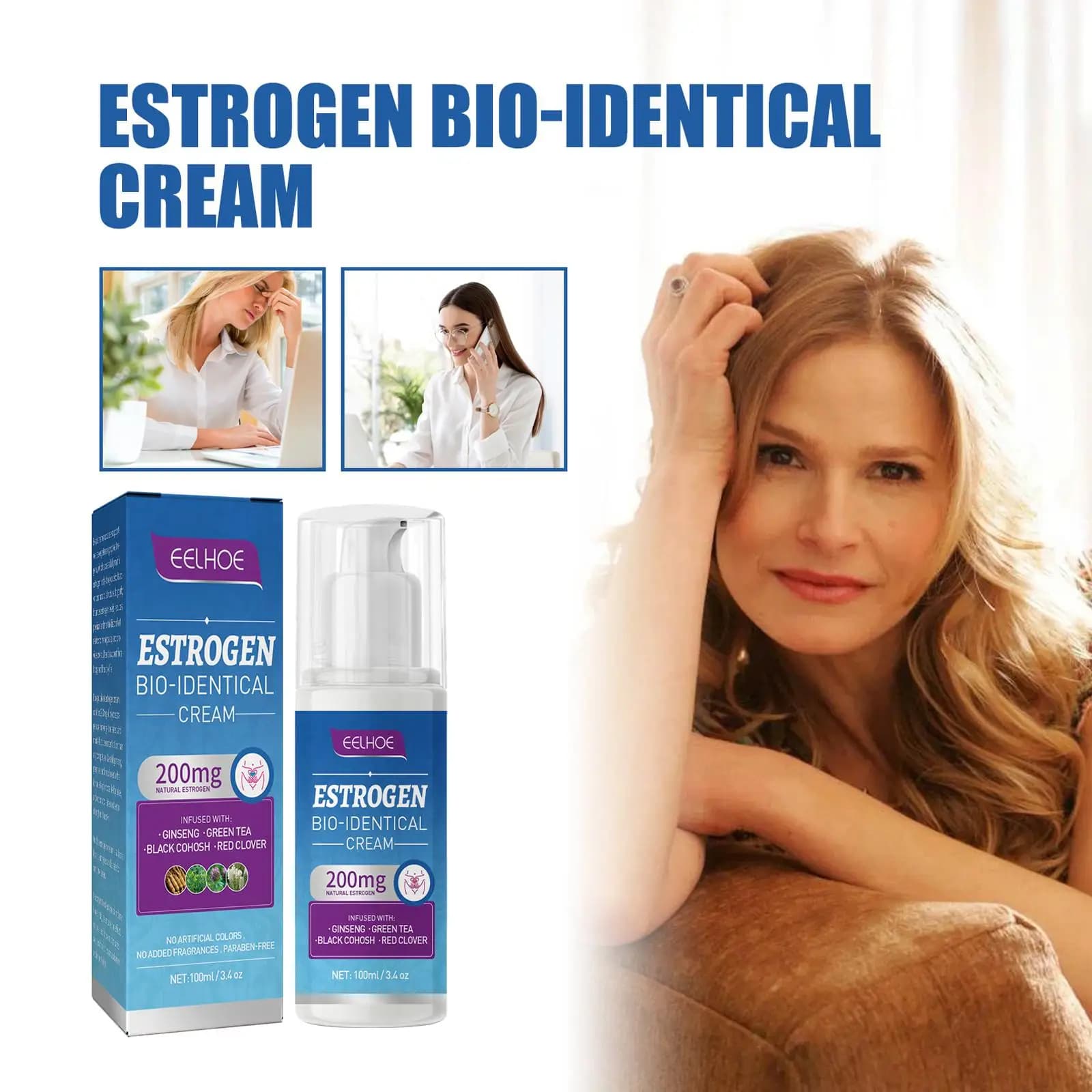 1/2 pièces crème de progesterone pour ménopause femme âgée d'âge moyen progesterones femmes équilibre hormonal ménopause Estrogen crème