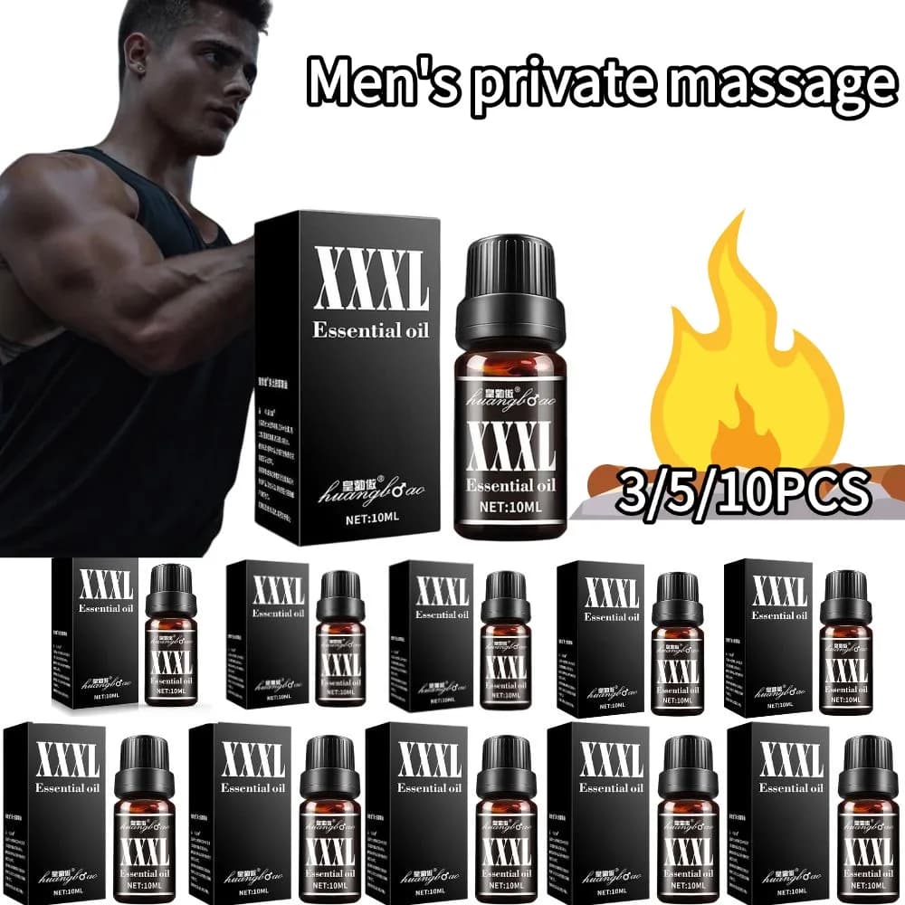 3/5/10 flacons de 10 ml d'huile essentielle pour massage intime masculin, huile de massage pour l'exercice du pénis, plaisir sexuel, améliore le bonheur sexuel