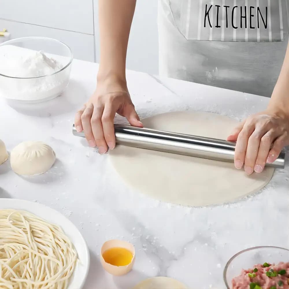 Rouleau à pâtisserie en acier inoxydable